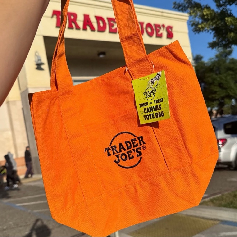 Trader Joe's Mini Canvas Tote Bag - Halloween 2025 - Orange - NEW
